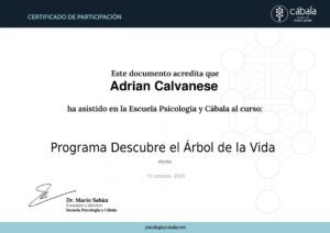 certificado cabala mario saban